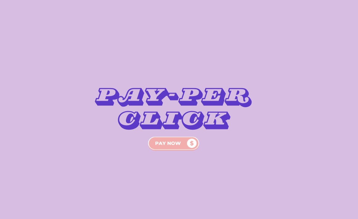 purple image with pay per click text in the middle and a pay now graphic underneath